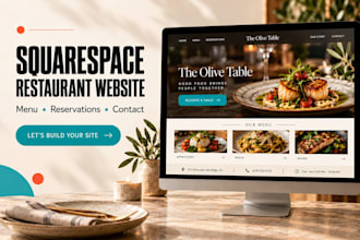 design a squarespace restaurant website, menu, reservations, contact page