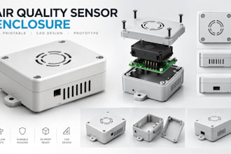 design air quality sensor enclosure 3d printable cad housing prototype model cad
