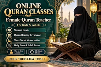 teach quran with tajweed and noorani qaida to kids and adults