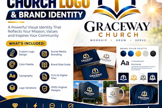 design a modern professional church logo and brand identity