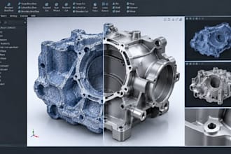 reverse engineer mechanical parts from 3d scans, stl and mesh to cad