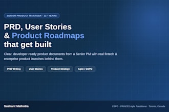 write your product prd, user stories, and roadmap as a senior pm