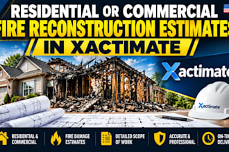draft residential or commercial fire reconstruction estimates in xactimate