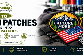 design custom embroidery patches and patch digitizing in 4 hours
