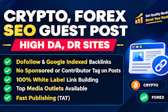 publish crypto, bitcoin, and forex guest post with backlinks