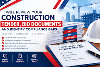 review your construction tender, bid documents and identify compliance gaps