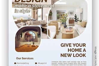 design modern business flyer, product flyer, and postcard