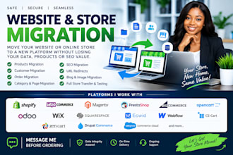 migrate your prestashop woocommerce shopify odoo bigcommerce opencart store seo