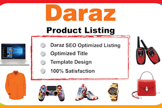 do daraz product listing, shopify listing and ebay product l