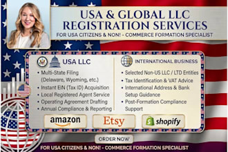 register a US llc with ein for amazon etsy shopify business