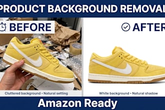remove background from product images for amazon in 1 day