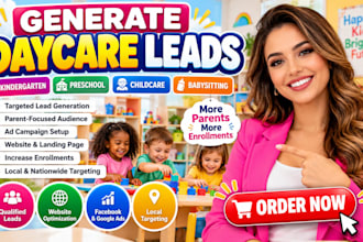 generate daycare leads kindergarten preschool website childcare babysitting