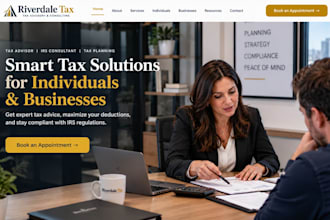 design wix tax advisor website tax advisor booking irs tax consultant website