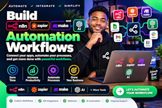 build n8n, zapier, make and ai automation workflows