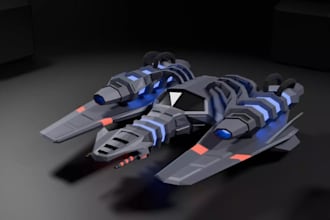 create 3d hard surface model, 3d mech, spaceship, vehicles and sci fi model