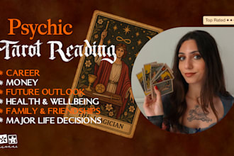 do a psychic tarot reading on career, money, health and life decisions 24h