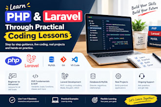 teach you PHP and laravel through practical coding lessons