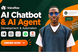 build ai chatbot with voiceflow ai agent, chatbot development and ai automation