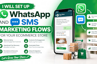 set up whatsapp marketing, SMS marketing flows for your ecommerce store