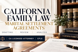 draft or review a california marital settlement agreement
