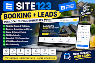 build site123 booking website local service contractor leads ionos api fix seo