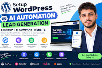 setup wordpress ai automation lead generation startup IT company website