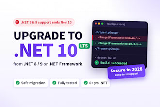 upgrade your net 8 or net framework application to dotnet 10 lts