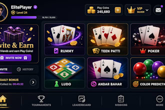 develop unity rummy teenpatti poker multiplayer admin panel