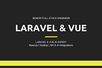develop custom web apps in laravel vue js and react
