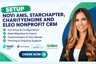 setup novi ams, starchapter, charityengine and eleo nonprofit crm
