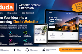 design and build a professional duda website or redesign