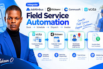 integrate jobnimbus, kickserv, commusoft, or vcita field service automation