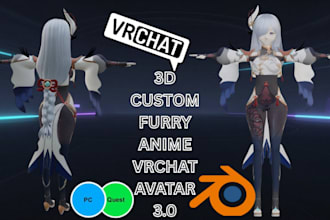 create custom 3d vrchat avatar for PC and quest