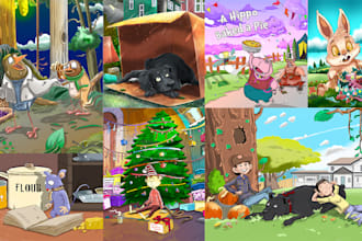 create cute animal and pet illutrations for your book