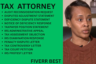 be your tax lawyer for tax court petitions, deficiency notices and irs appeals