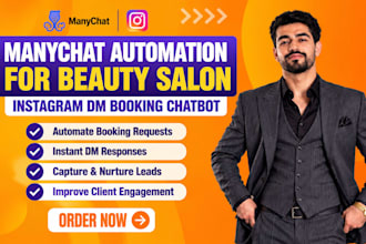 manychat automation for beauty salon instagram dm booking chatbot