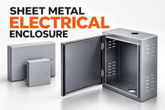 design sheet metal electrical enclosure 3d cad model, dxf, flat pattern and dfm