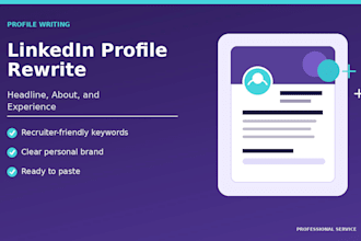 rewrite your linkedin profile headline, about, and experience section
