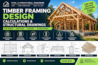 provide timber framing design, calculations and structural drawings