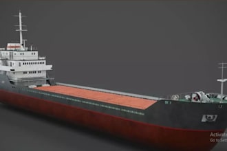 3d ship modeling, bulk carrier ship, hull deck cad model, marine engineering
