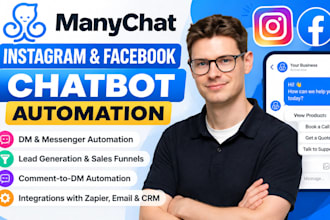 build manychat instagram facebook messenger chatbot automation