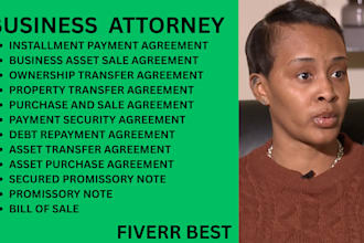 be your contract lawyer for promissory notes, bills of sale and asset transfer