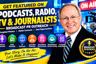 do radio, TV, podcast and journalist outreach for brands and PR campaigns