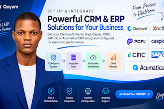 set up claritysoft, xactly, popl, caspio, cinc, sap cx, or acumatica CRM
