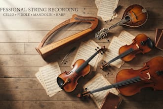 record cello, irish fiddle, scottish fiddle, mandolin, harp for your song