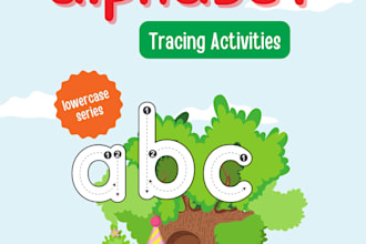create printable kids activity workbook and tracing worksheets for KDP