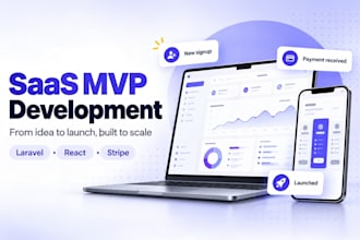 build your saas mvp or custom web app with laravel and react