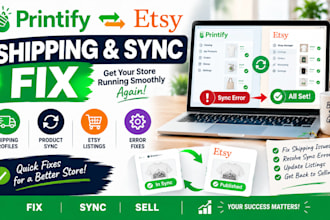 fix printify etsy shipping profiles and product sync errors