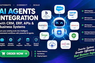 integrate ai agents with CRM erp apis and business systems