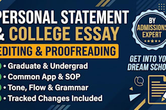 edit, proofread, and elevate your college admissions personal statement